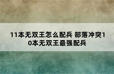 11本无双王怎么配兵 部落冲突10本无双王最强配兵